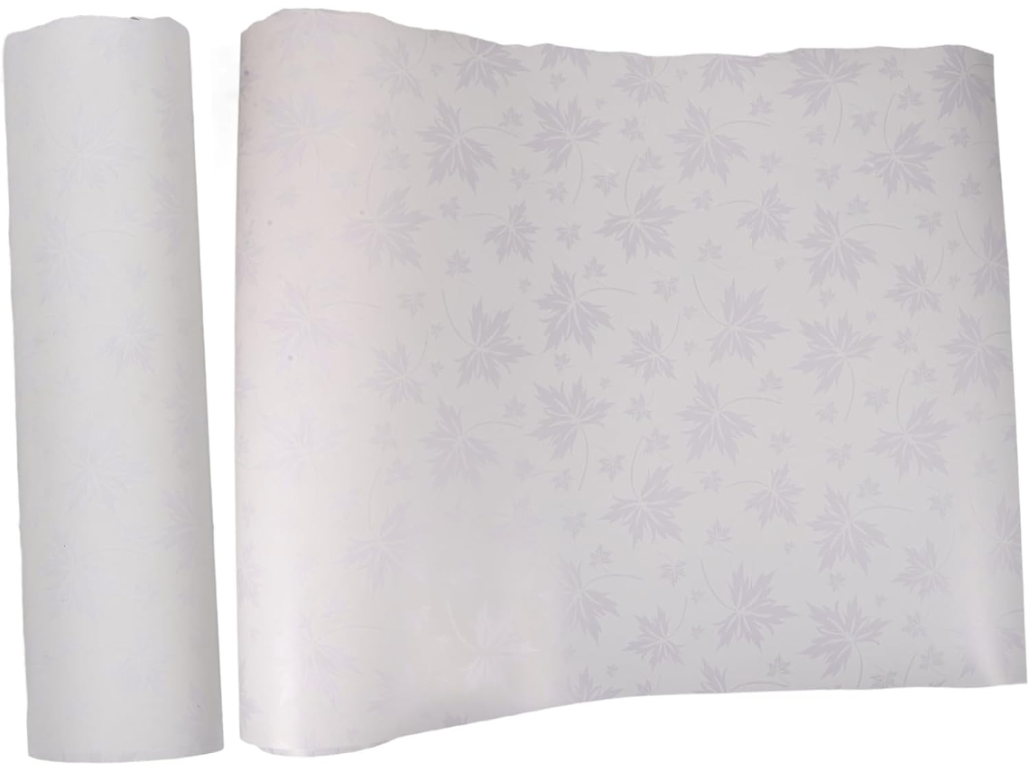2 Rollos De Material Para Pantallas De Lámparas Diy, Pvc Translúcido Con Estampado De Hoja De Arce Blanca, Elegante Película Para Lámparas.