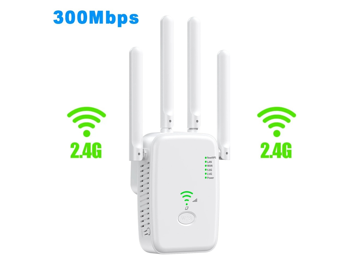 Repetidor Wi-Fi inalámbrico Mdugwhite de 300 Mbps y doble banda de 2,4 GHz