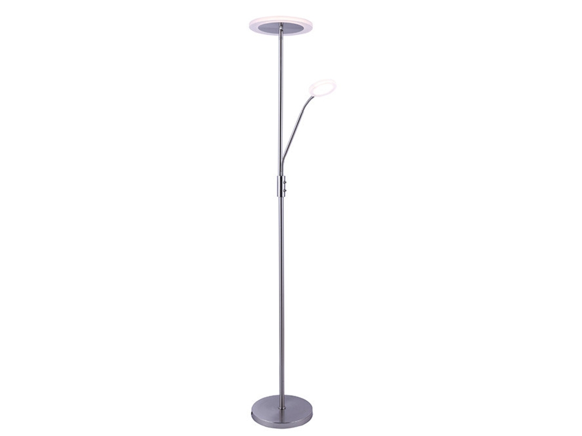 Lámpara de Pie Bayani con Brazo de Lectura 28W6W Led 3000-6500K Alt.179Xd.25Cm Níquel FERRIMEX