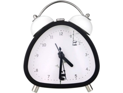 2026-reloj Despertador Analógico Triangular Pequeño 3" Con Luz Nocturna Y Alarma Fuerte Para Dormilones Silencioso Batería Negro