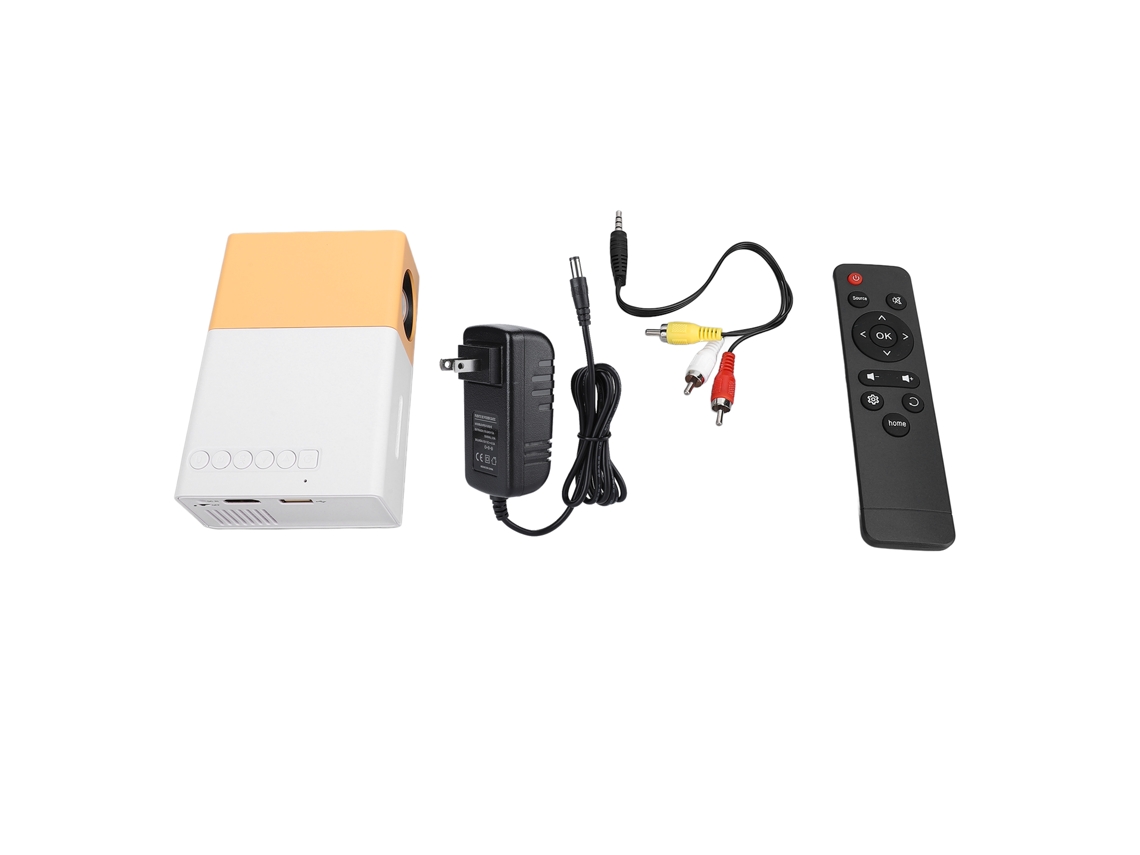 Projetor Portátil Pequeno 600ansi Controle Remoto Com Usb Av Hdmi Para Celular Laptop 100‑240v Plug Us