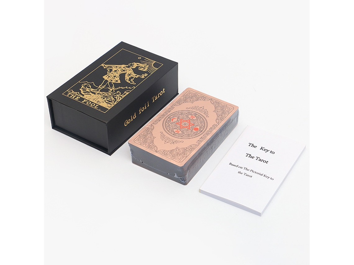 Cartas De Tarot Con Lámina De Oro, Símbolos Misteriosos, Modernas Y A La Moda, Resistentes Al Agua.