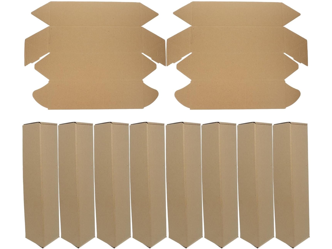 Juego De 10 Tubos Triangulares Rígidos De Papel Kraft De 35 X 8 X 8 Cm Para Cajas De Pósteres Y Documentos.