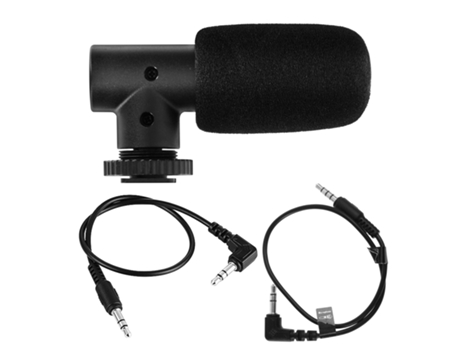 Micrófono Jack 3.5Mm Smartphone y Cámara Con Tapón Anti Saturación PULUZ (Negro)