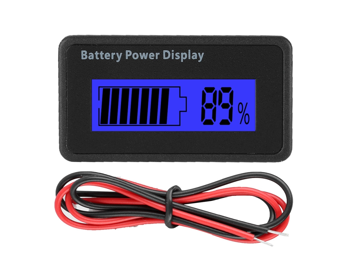 Voltímetro indicador de capacidad de batería de 12-48 V con luz azul GY-6H