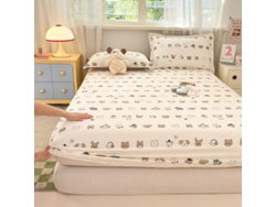 Funda De Colchón, Sábana Bajera Ajustable Estampada De Algodón Puro, Apta Para Habitación Infantil, Diseño De Cachorro, 120x200cm. Panoona