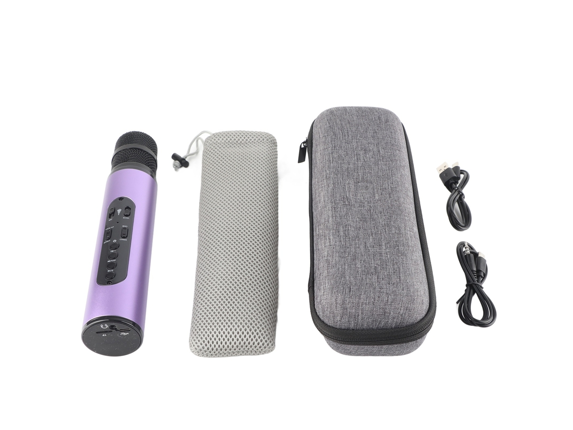 Microfone De Karaokê Sem Fio Bluetooth Portátil De Mão Para Festa Carro Casa Outdoor Ktv Roxo