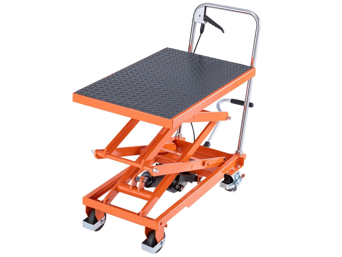 Mesa elevadora hidráulica móvil, plataforma con ruedas y carro elevador de tijera hidráulico, capacidad de 227 kg, ajuste de 300 a 1200 mm Tekmaquinas