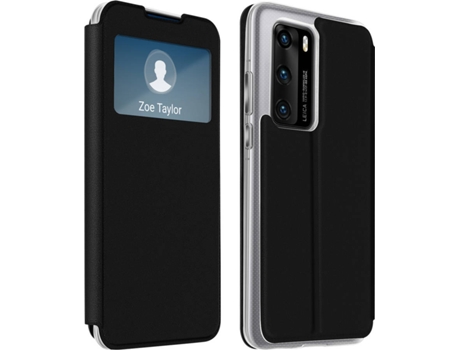 Funda Huawei P40 AVIZAR Cartera Ventana Negro