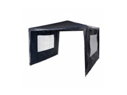 Gazebo Relaxdays 3x3 M, 2 Laterais, Estrutura Metálica, Lona Pe, Janelas, Tenda Para Festas, Fechada, Azul