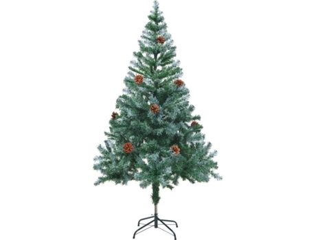 vidaXL Árbol de navidad glaseado con piñas 150 cm