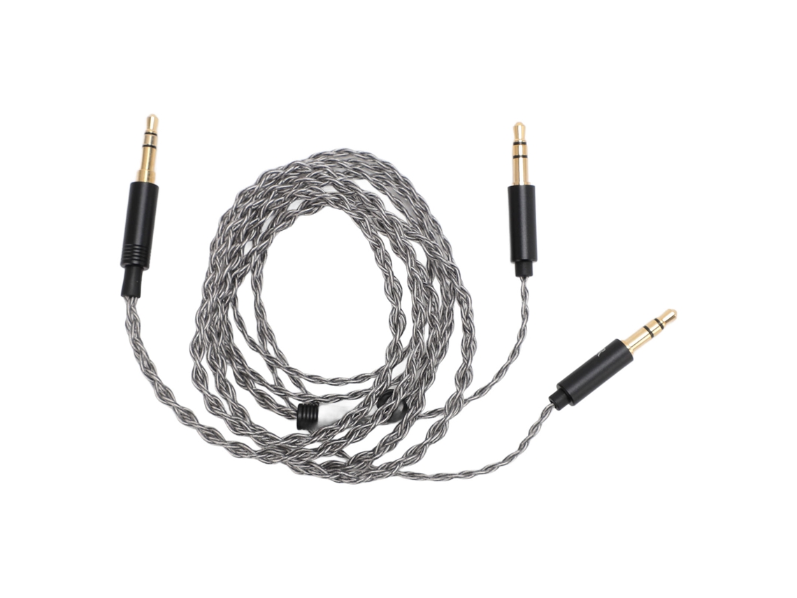 Cable De Repuesto Para Auriculares De 3,5 Mm A Doble Conector De 3,5 Mm, 1,2 M, Con Cobre Plateado.