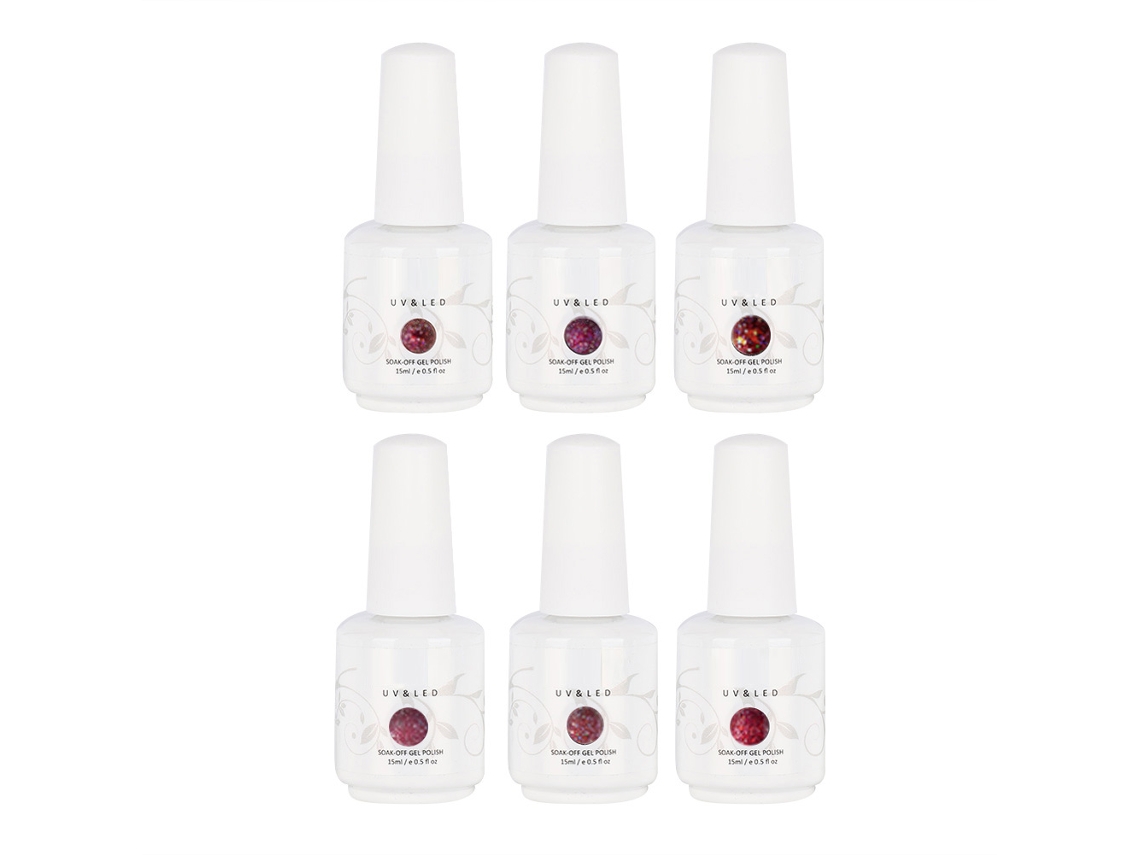 6 Esmaltes De Uñas De Gel Uv De Larga Duración Y Removibles Con Luz Nocturna Tipo C