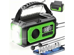 Radio meteorológica de emergencia de 12000 mAh, portátil, con manivela solar, AM/FM NOAA, con 2 paneles solares y 3 métodos de carga GOKOCO