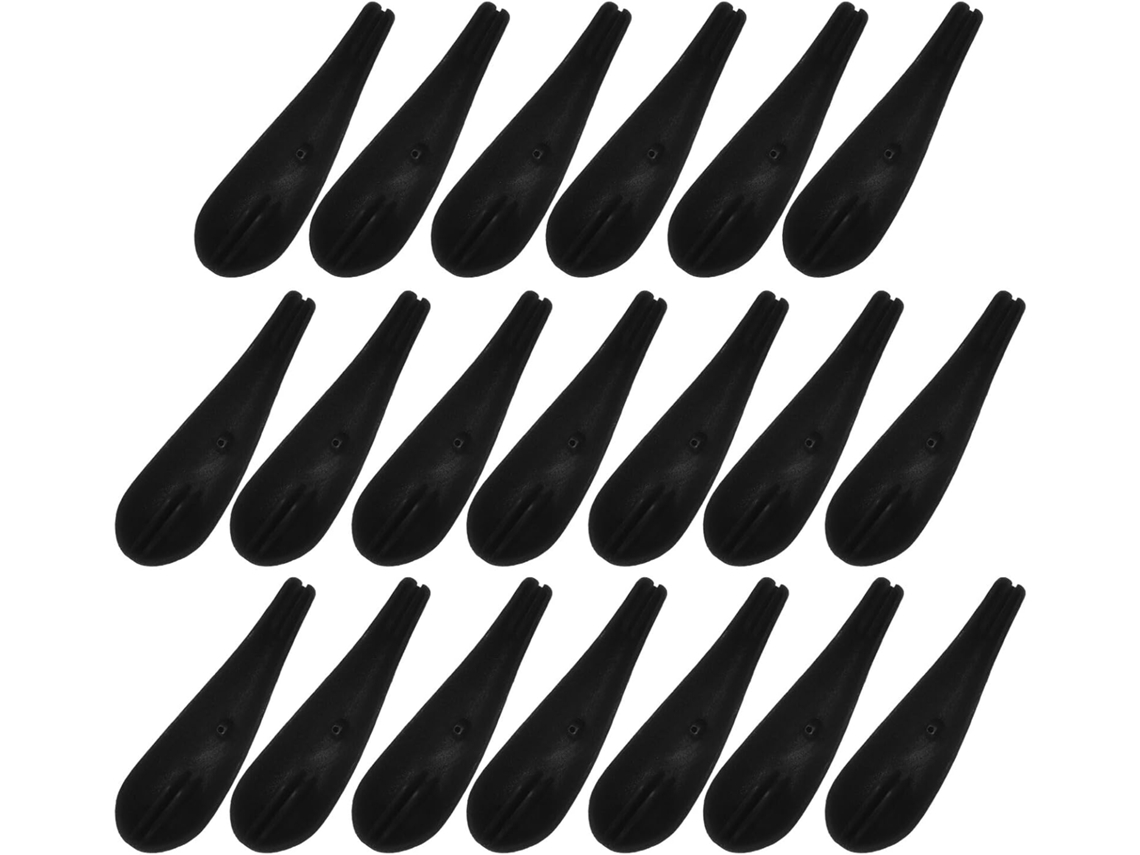 Juego 20 Almohadillas Antideslizantes Flocadas Hombros Perchas Plástico Negro Forma Hombro Soporte