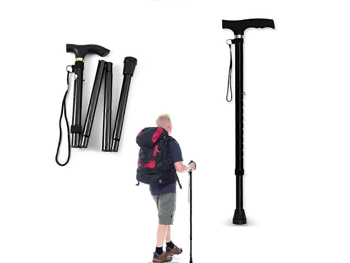 Bastón plegable para personas mayores, ligero, ajustable y antideslizante.