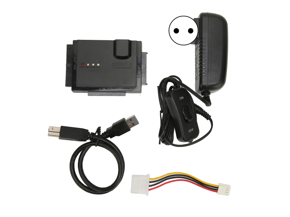 Cable Adaptador Convertidor Ide A Sata 3 En 1 Usb 3.0 De 5 Gbps Y 10 Tb, Compatible Con Windows, Mac Y Enchufe Europeo.
