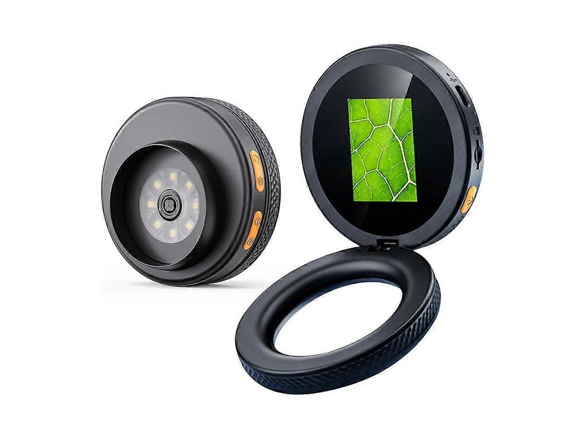 Microscopio digital portátil con aumento de 500x, pantalla IPS de 2 pulgadas y luces LED ajustables para facilitar la lectura.