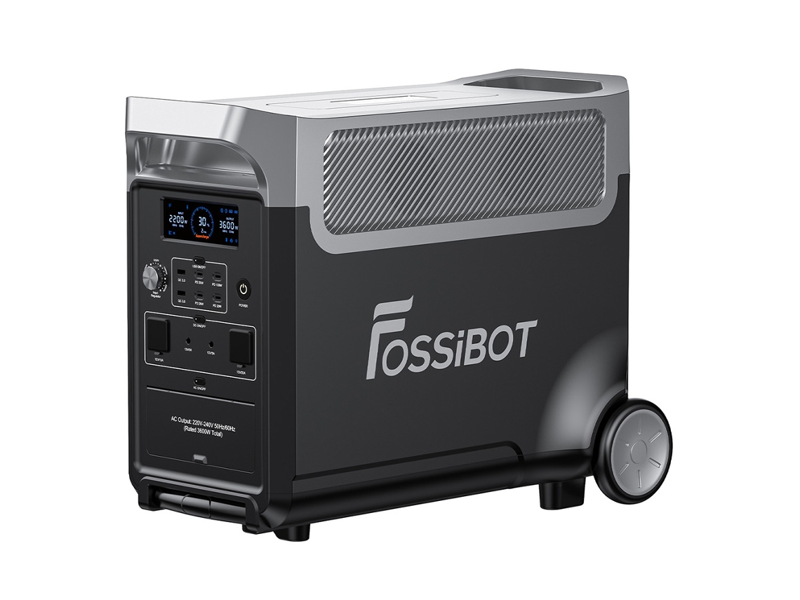 Estación de energía portátil FOSSIBOT F3600 Pro Batería LiFePO4 de 3840Wh Máx Expansión de 11520Wh Carga solar máxima de 2000W Control por aplicación