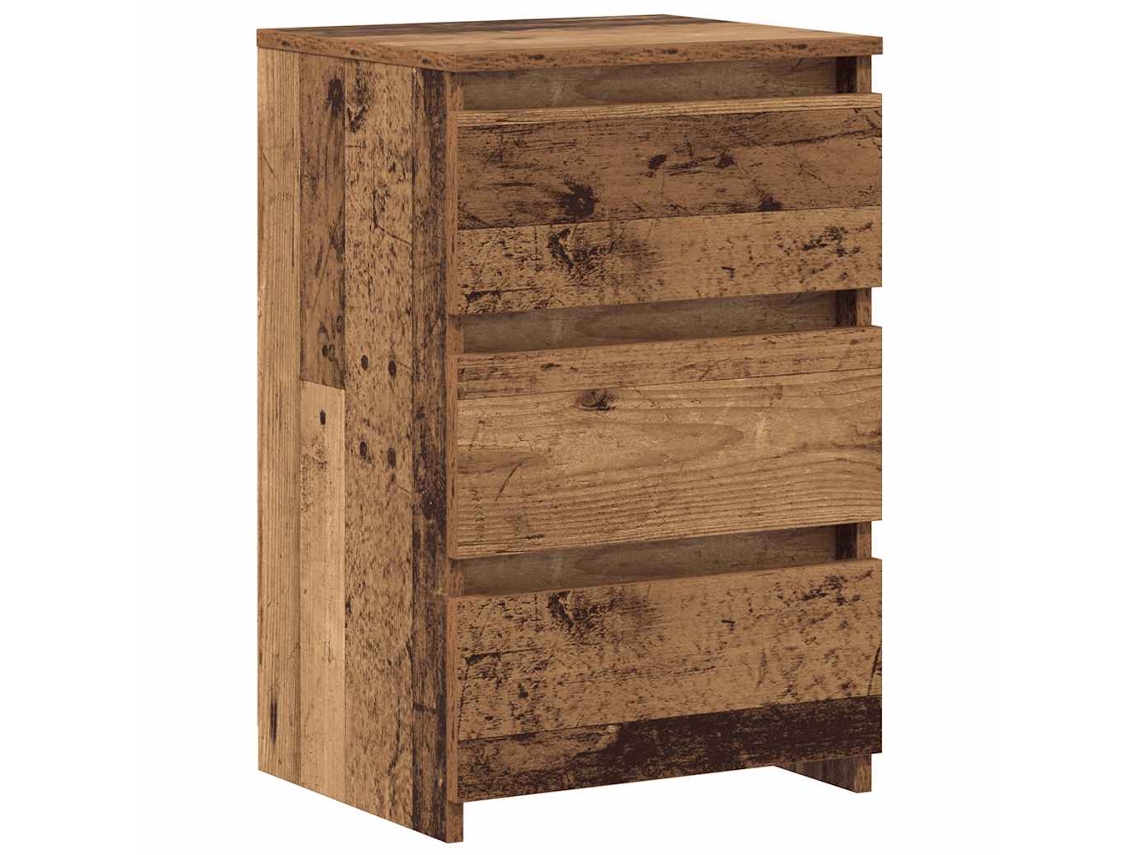 Juego de 2 mesitas de noche de madera reciclada, madera vieja, EXCLUSIVA MAISON