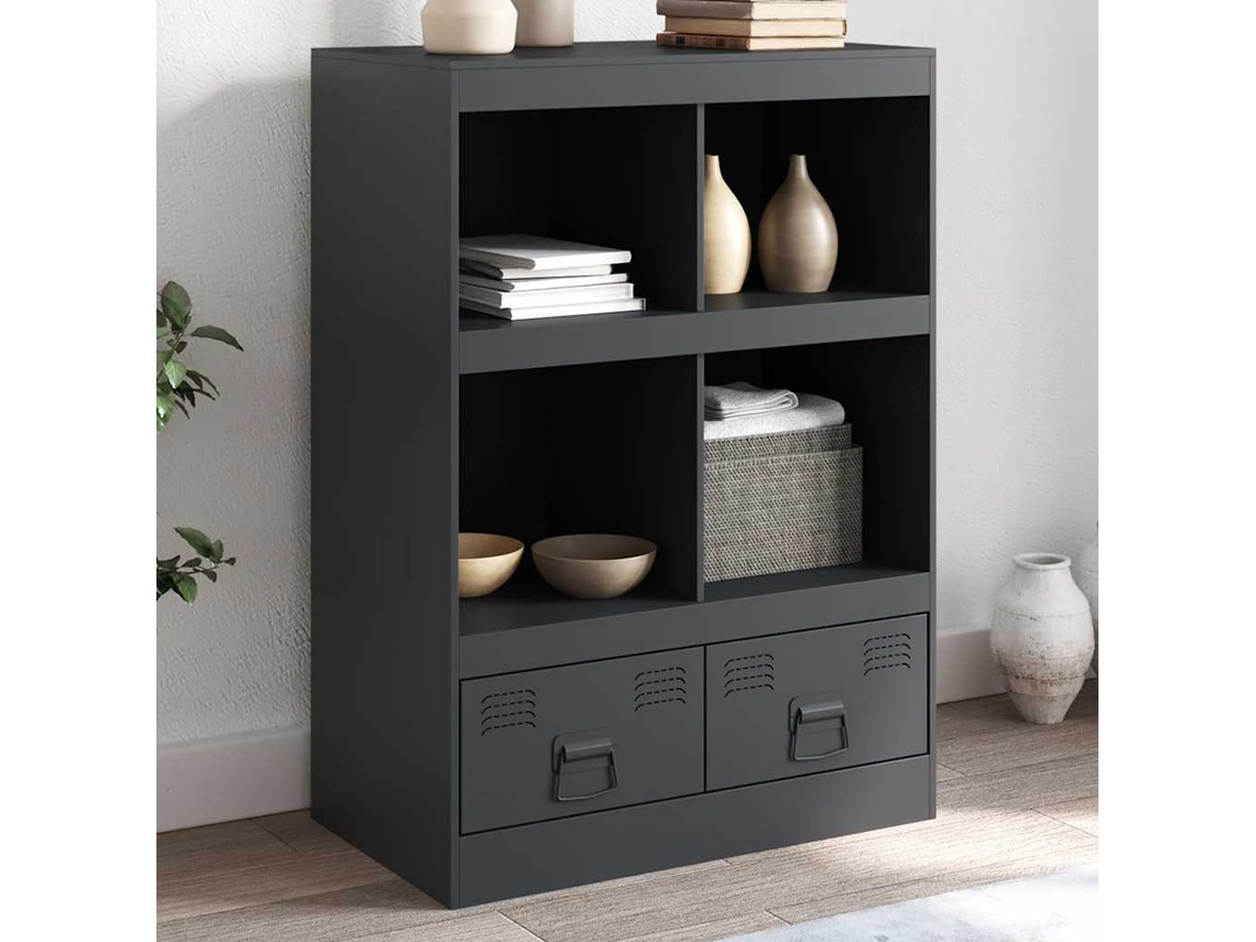 Aparador De Acero Gris Antracita 67x39x95 Cm