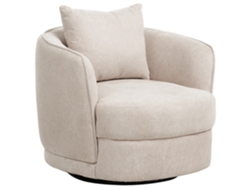 Silla giratoria Beliani Andalen de poliéster beige 85x79x74