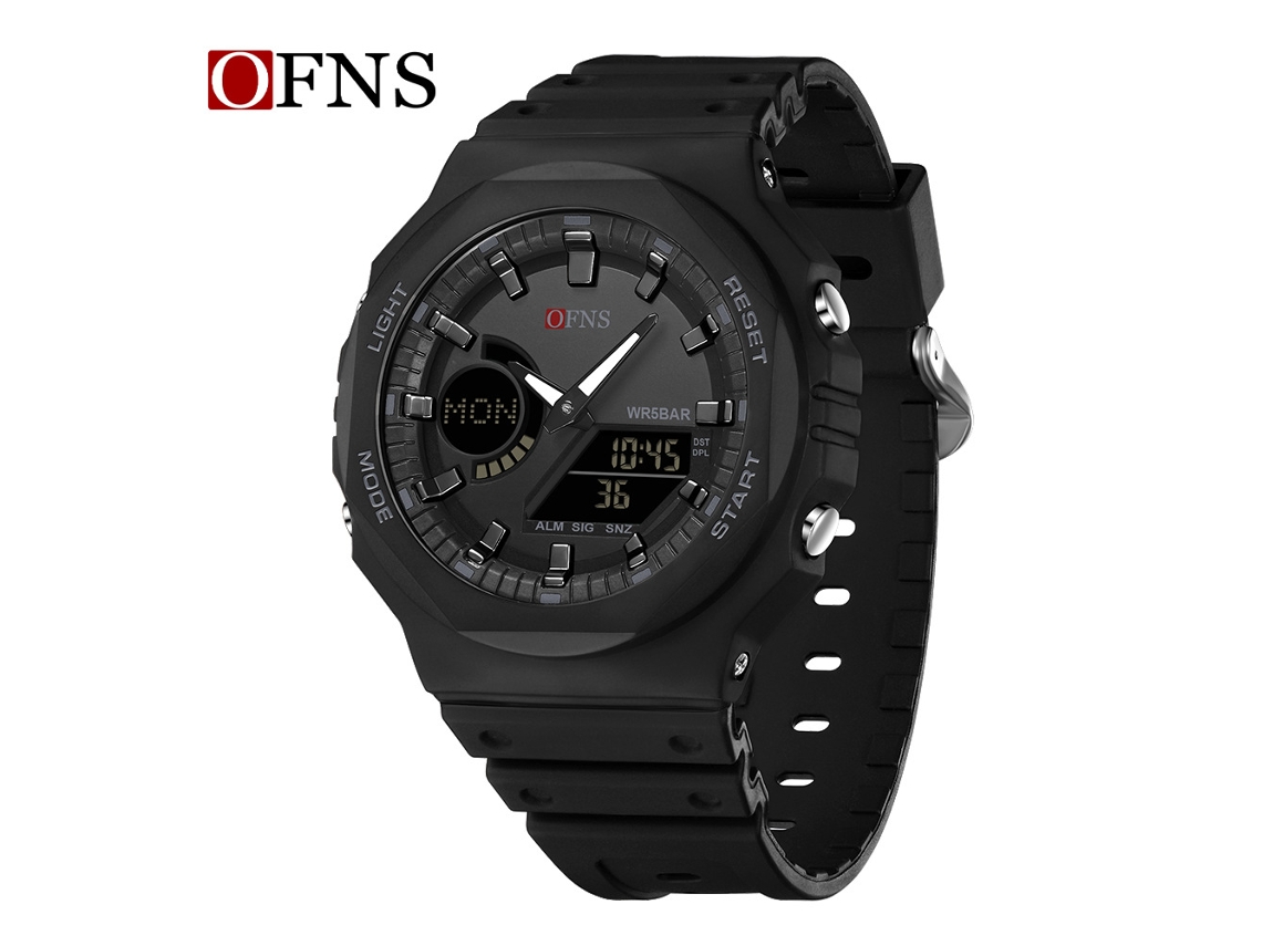 (totalmente Negro) Reloj Electrónico Multifuncional Moderno Y Elegante Con Pantalla Luminosa Y Resistencia Al Agua.