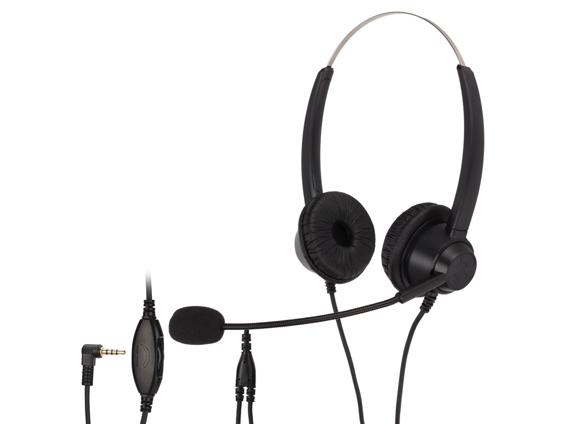 Auriculares Binaurales H360d-3.5va De 3,5 Mm Para Negocios Y Atención Al Cliente Con Micrófono