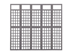 Biombo/Cercel de 5 paneles | Separador de ambientes | Separador de ambientes de abeto macizo 201,5 x 180 cm Gris