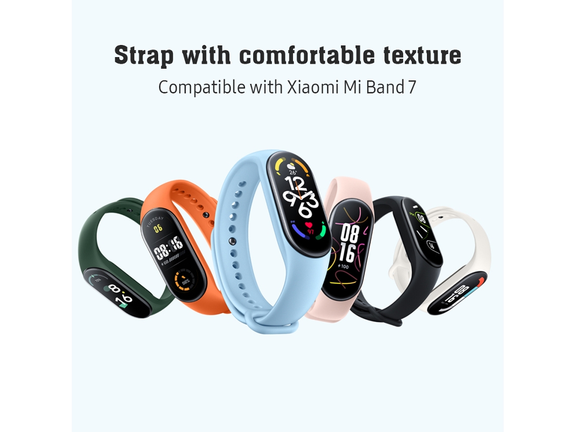 Cinto De Relógio Smart Mi Band 7 Xiaomi Tpu Cor Preto Resistente À Tear Confortável Design Integrado