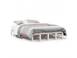 Maison Exclusive - Estructura De Cama Sin Colchón Madera De Pino Blanca 140x190 Cm