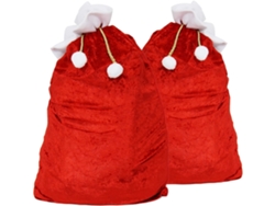 Dos Grandes Bolsas De Regalo Navideñas De Terciopelo Rojo, Con Adornos Navideños, Ergonómicas, Para Uso Diario.