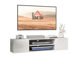 Mueble Tv Mural 2 Armarios 2 Nichos Gestión Cables Blanco