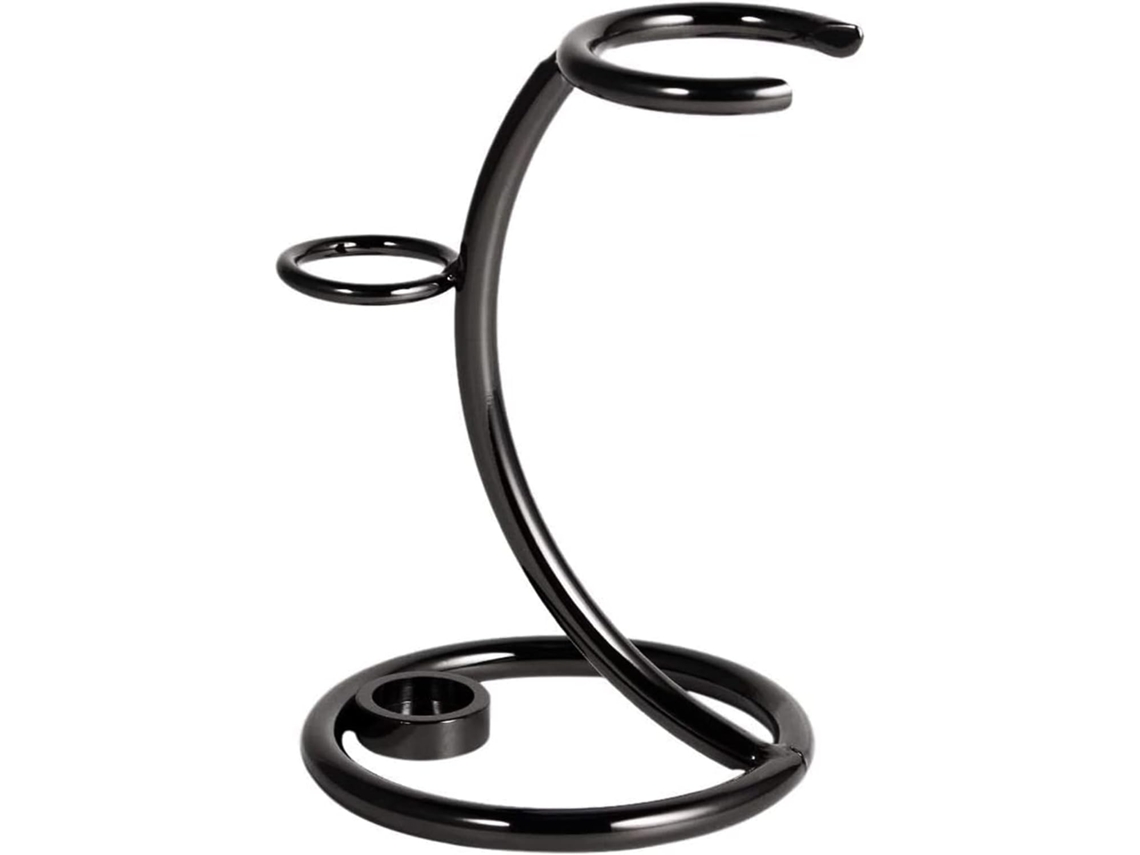 Soporte Universal De Metal Negro Para Maquinilla De Afeitar Y Brocha.