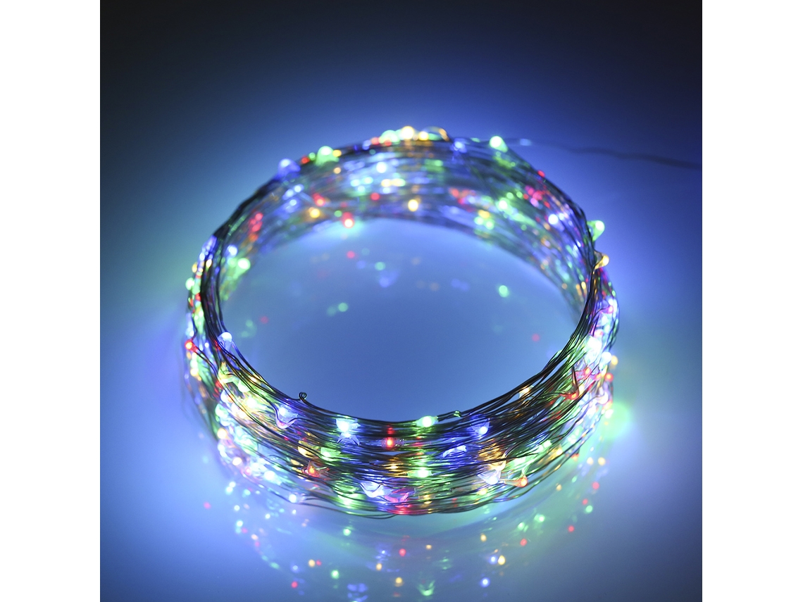 2026-luz De Fiesta Solar 20m 200 Led Cable De Cobre Ip65 8 Modos Jardín Patio Navidad Exterior Interior