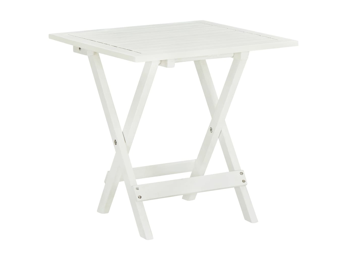 Mesa de bistró de madera maciza de acacia, 46 x 46 x 47 cm, color blanco, DKD HOME DECOR