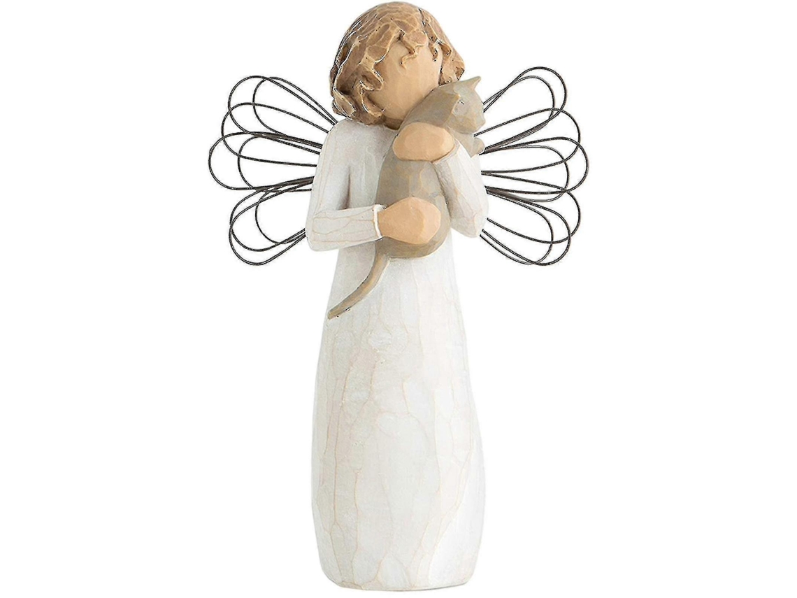 Omni-angel Of Friendship Figura Con Pintura Manual Memorial Regalo Para Amantes De Mascotas Gato De Pie