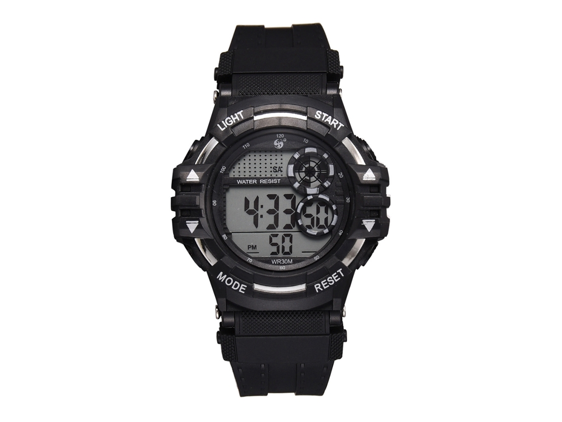 Reloj Deportivo Electrónico Para Hombre, Estilo Estudiantil, Resistente Al Agua, Correa De Caucho Blanca.