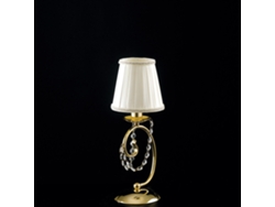 Magda - Lámpara De Mesa 1 Luz De Hierro Dorado Con Pantalla H.27 - Ø13 - Bl146-lt-or-par