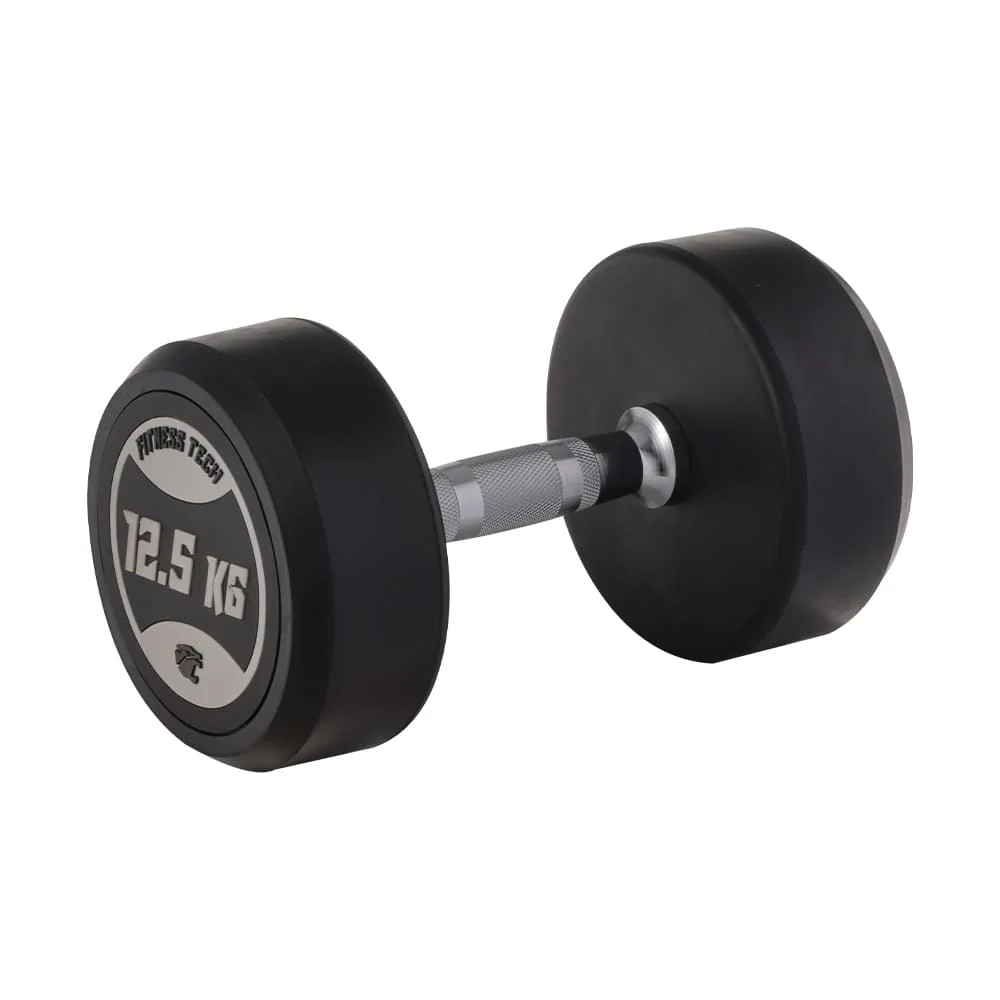 Mancuernas Redondas Musculación 12,5 kg FITNESS TECH - Set 2 Unidades