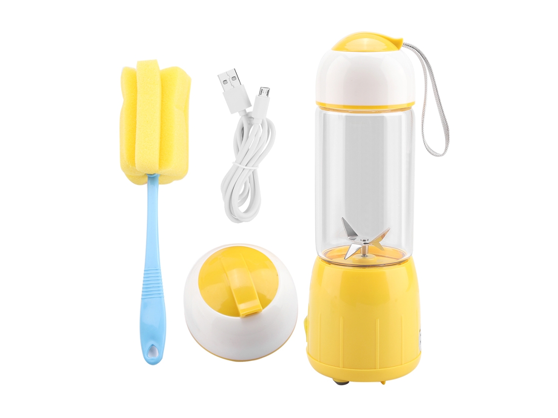 Triturador de frutas eléctrico portátil con USB recargable, licuadora de mano y vaso exprimidor