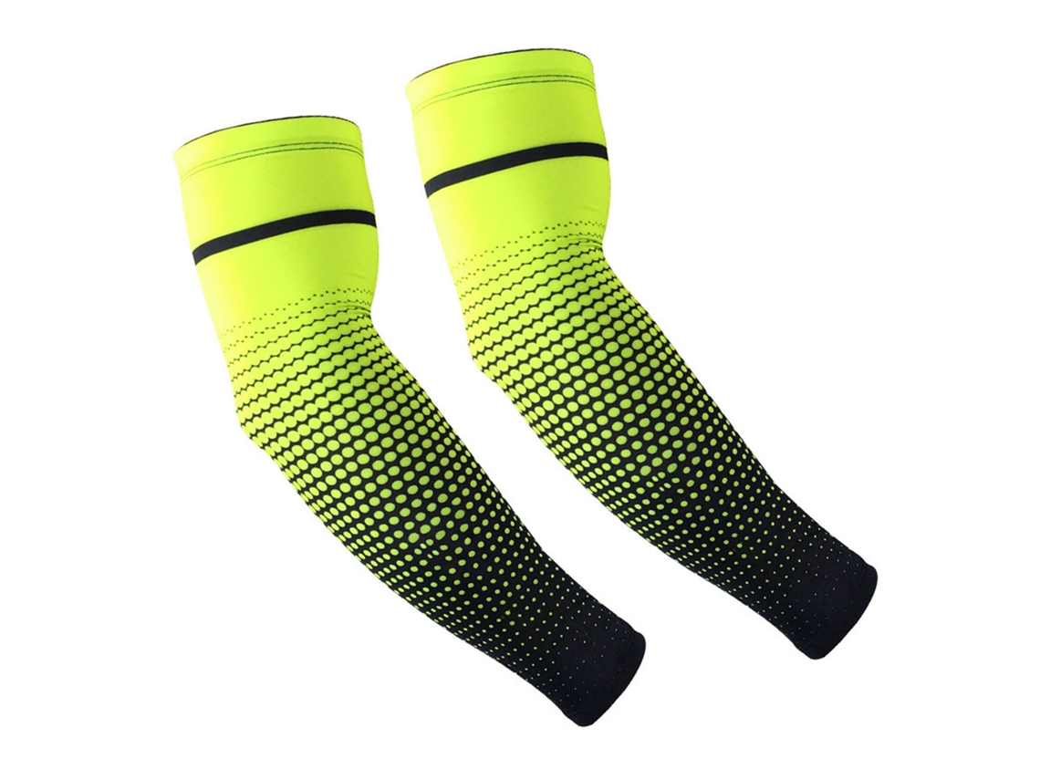 2026-manga Compresión Deportiva Unisex De Seda De Hielo Ligera Transpirable Para Ciclismo Protección Solar Verde Fluorescente M