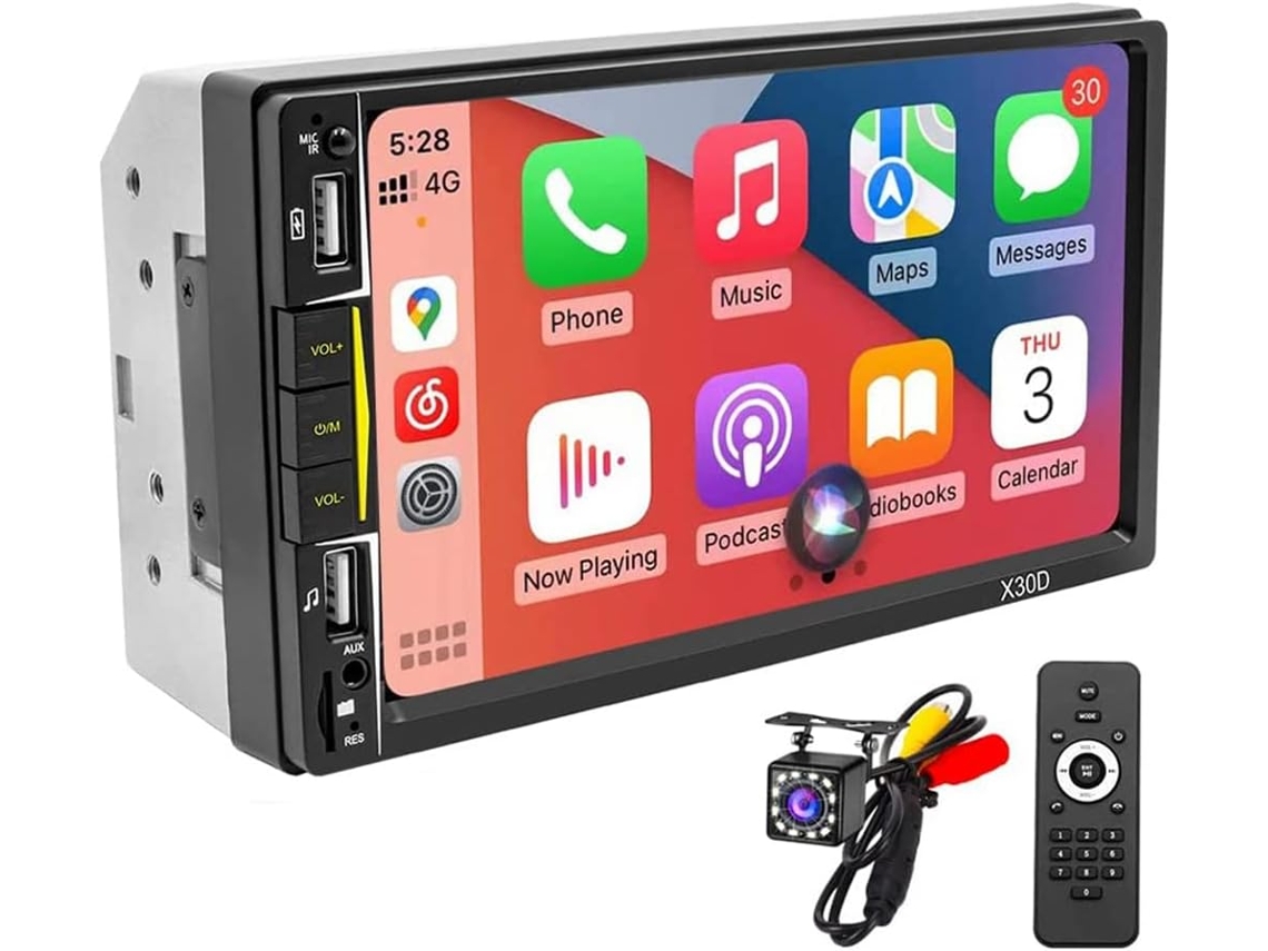 Autoestéreo Doble Din Con Carplay Y Radio Con Pantalla Táctil De 7 Pulgadas.