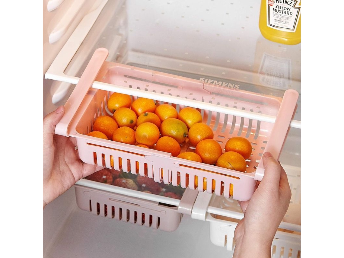 Omni-caja De Almacenamiento Retráctil Para Refrigerador, 3 Piezas, Clasificación Y Preservación De Alimentos, Rosa