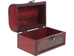 Pequeño Joyero Madera Estilo Retro Estampado Egipcio Vintage Almacenamiento Resistente Creativo Escuela Hogar
