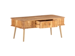 Mesa de café  Mesa auxiliar de madera maciza de acacia (100 x 50 x 40 cm) Wsd934195 Lovely Home
