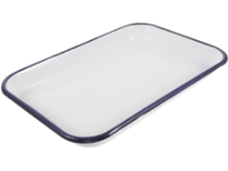 Bandeja Rectangular De Esmalte Blanco Para Hornear, Fuente Para Horno, Bandeja Para Repostería Antiadherente