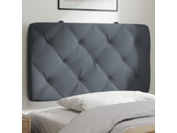 Cabecero De Cama Acolchado Terciopelo Gris Oscuro 90 Cm
