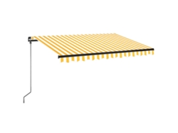Maison Exclusive - Toldo Manual Retráctil Con Led Amarillo Y Blanco 350x250 Cm