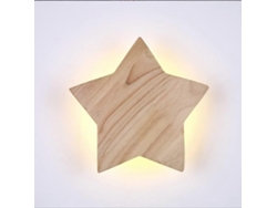 Lámpara de pared LED moderna Rebe de 15 W, diseño creativo en madera, luz cálida de 3000 K, ideal para habitaciones infantiles, pasillos y salas de estar.